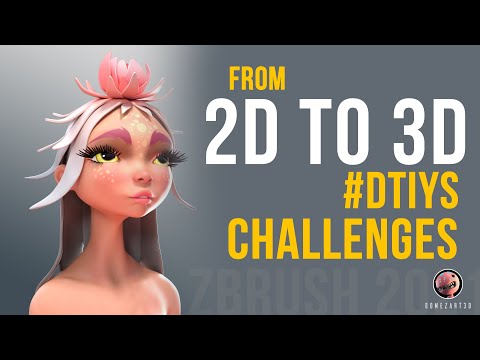 Zbrush 2021 - From 2D to 3D Draw this in you style challenge