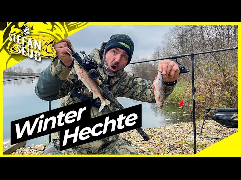 Pike in winter | 24 hours at the new body of water!! | Live bait vs. soft plastic lure!!
