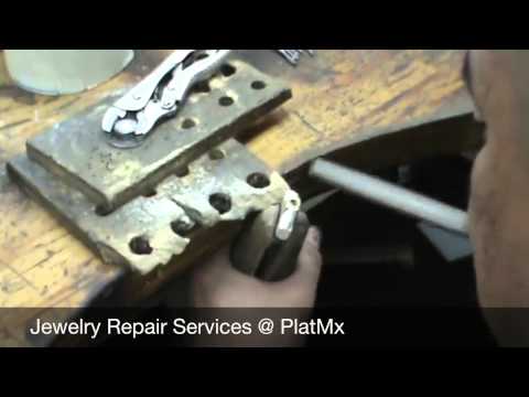 Jewelry repair services bench jeweler ring sizing manufacturing silver gold platinum