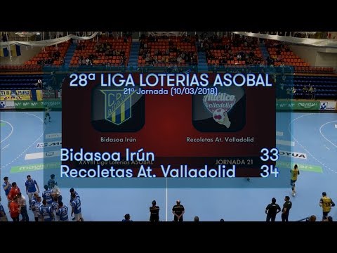 LIGA LOTERIAS ASOBAL J21 Bidasoa Irún - Recoletas At. Valladolid 33-34