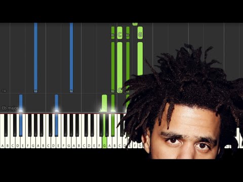 J Cole - Love Yourz [Synthesia] (Piano tutorial)