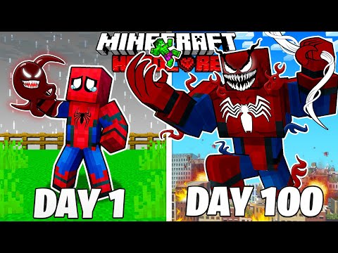 100 Days as EVIL SPIDERMAN in Minecraft?!