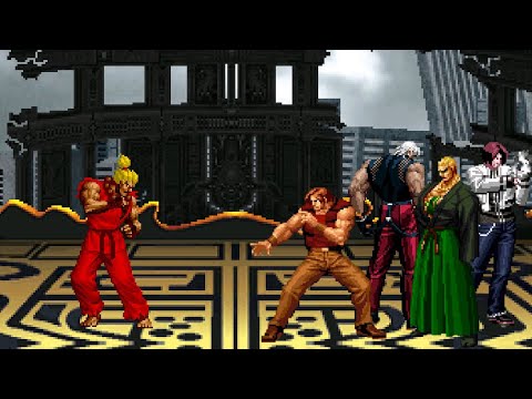 [KOF Mugen HD] | Shin Gouki vs Ex Geese, Trevor, Omega Rugal, New orochi Kyo [ 1vs4 ]