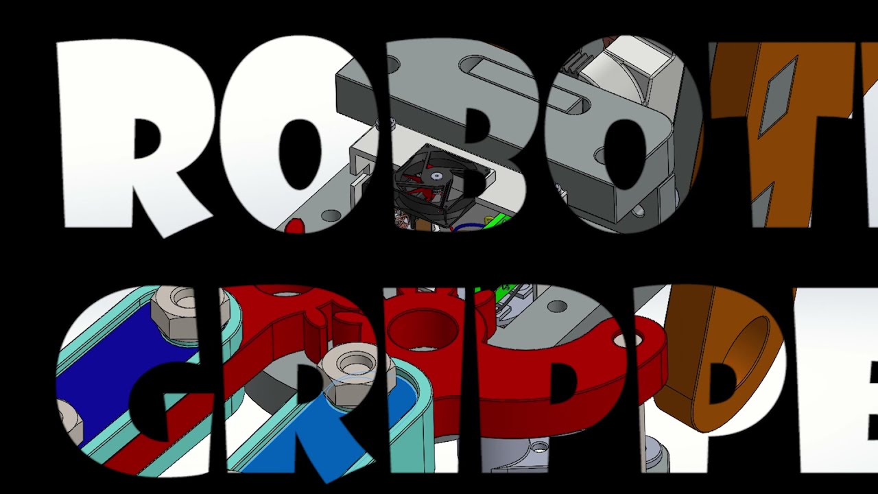 CAD showreel: Archimedes cannon, robotic gripper and revolving cube with SolidWorks