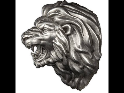 LION HEAD 2023 3 oz Pure Silver Antique Finish Special Shapre Coin - Burundi