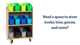 Mobile 3-Tier Shelf in Solid Bamboo