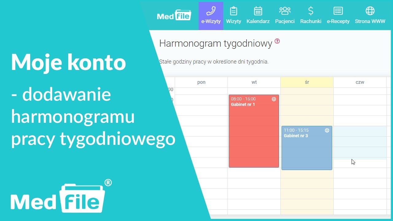 Dodawanie harmonogramu pracy tygodniowego