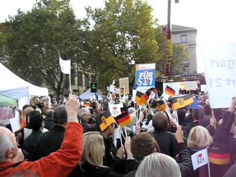 Stuttgart 21 Kundgebung der Befürworter, Sa 23.10.2010, auf dem Schlossplatz.