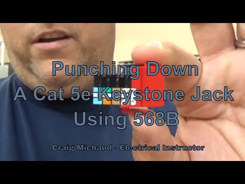 Punching Down A Cat 5e Keystone Jack using 568B