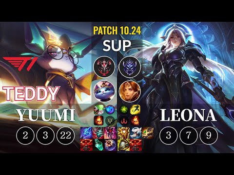 T1 Teddy Yuumi vs Leona Sup - KR Patch 10.24