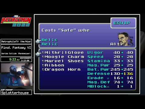 RGLtv Retrothon 2022 - (036) Final Fantasy VI (worlds collide randomizer) by RetrophileTV