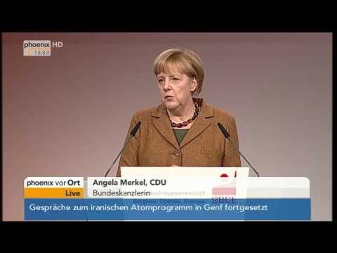 Angela Merkel beim Gewerkschaftskongress der IG BCE in Hannover am 16.10.2013