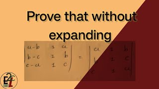 15 #without expanding prove that... | Hindi tutorial