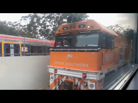 Passing NR31 & NR30 On The Great Southern At Belair SA Viewed From The Overland (15/12/22)