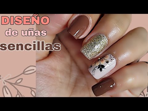 Diseño de uñas muy FÁCILES/UÑAS NATURALES/UÑAS CORTAS 💅#nailart