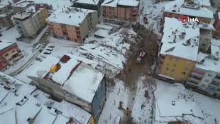 Elbistan'da yıkım dron ile görüntülendi