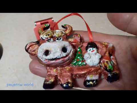 бычок поделки из соленого теста-символ года