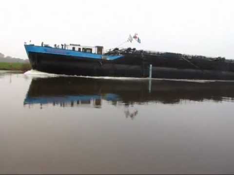 Vorbeifahrt Binnenschiff Tanker Otto Deymann - TMS - 04008500 zu berg auf der Hunte beim WSA