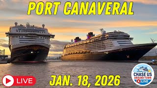 LIVE: Watching Massive Cruise Ships Leaving Port Canaveral LIVE! (Jan. 18, 2026)