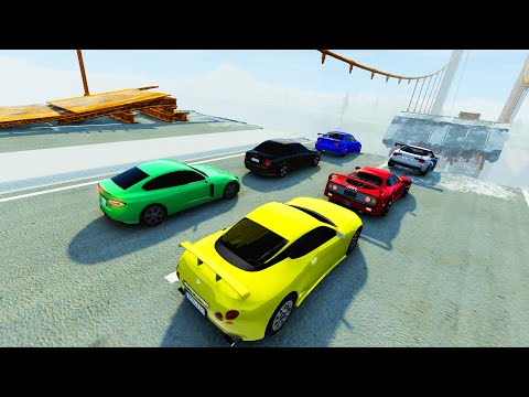 Cars vs Broken Bridge 😱 BeamNG.Drive