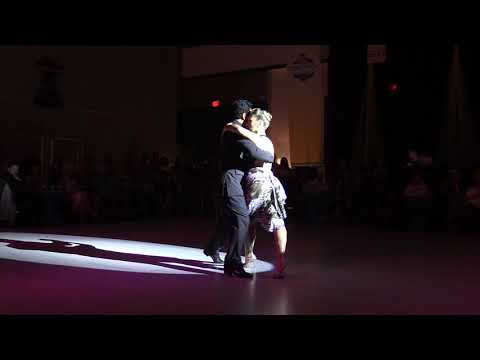  Mariana Montes  and  Sebastian Arce  are  dancing  to  the  tango  "  Viviani  "  by  Carlos di Sarli  at  Tango Maya Festival  in  2018