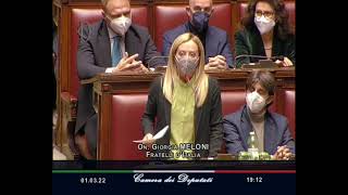 Meloni - Dichiarazione di voto sulla risoluzione della guerra Russia-Ucraina.(01.03.22)