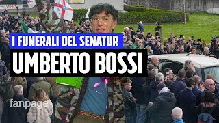 "Bruceremo il tricolore", "Roma Ladrona" e contestazioni a Salvini: a Pontida i funerali di Bossi