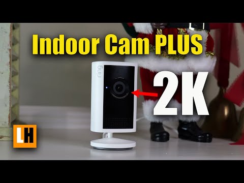 Ring Indoor Cam Plus (newest model), Home or business security, Retinal 2K for crisp, true-to-life video quality, 4x Enhanced Zoom, Low-Light Sight, 4-pack, White video review thumbnail