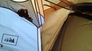 preview picture of video 'Wind storm in tent!'