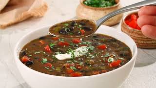 Goya Foods Recetas Goya. - Sopa de Frijoles Negros con Chipotle
