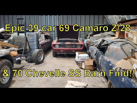 Thumbnail for Epic 39 Car Barn Find with ONLY 68 & 69 Camaros SS & Z/28 and 70 Chevelle SS 396 & 454 Cars & Parts by Car