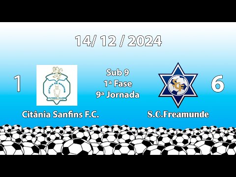 (2024 - 2025) Sub9 - Fase 1 9ªJornada Citânia Sanfins F.C. 1 - S.C.Freamunde - 6