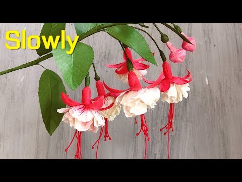 ABC TV | How To Make Double Fuchsia Paper Flower With Shape Punch (Slowly) - Craft Tutorial