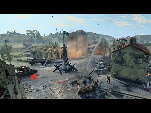 Epic CoH3 game: Trainzz vs. Charlotte - cascading waves of armour and heavy bombardments clash!