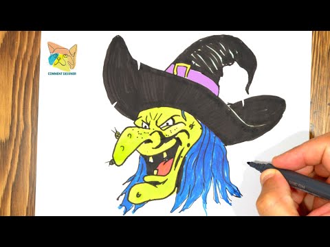 comment dessiner une sorcière qui fait peur facilement