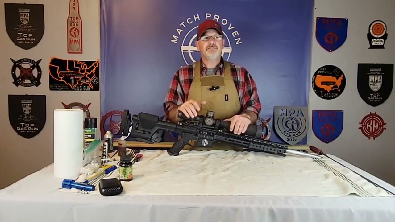 Cleaning my rifle after a match.