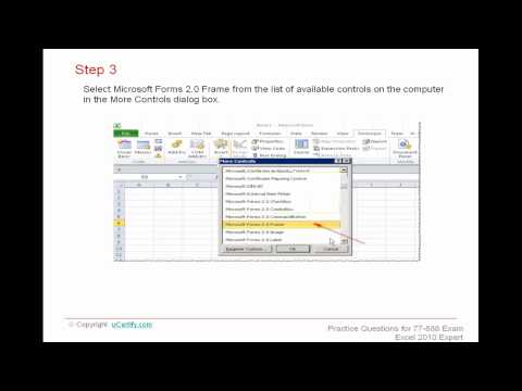 77-888 How to add a frame control (ActiveX control) in Excel 2010 worksheet
