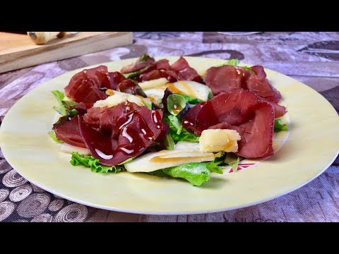 Insalata di Bresaola con Pere, Parmigiano e Balsamico - bresaola salad with parmesan and pear