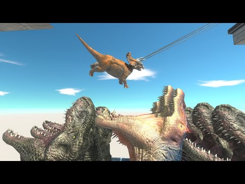 🧗🏼‍♂️ Bungee Jumping | Above Giant Dinosaur Heads - Animal Revolt Battle Simulator