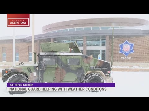 Arkansas National Guard members helping keep roads clear during winter storm