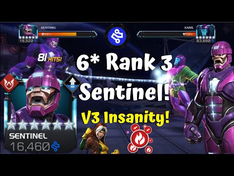 6-Star Rank 3 Sentinel Gameplay! Variant 3 King! Insane Damage! - Marvel Contest of Champions