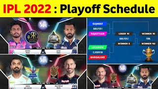 IPL 2022 Playoffs Schedule || IPL Semi Final 2022 Schedule || IPL 2022 Qualified Teams