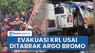 Tim Gabungan Dikerahkan dalam Evakuasi Gerbong KRL yang Hancur usai Tabrakan KA Argo Bromo