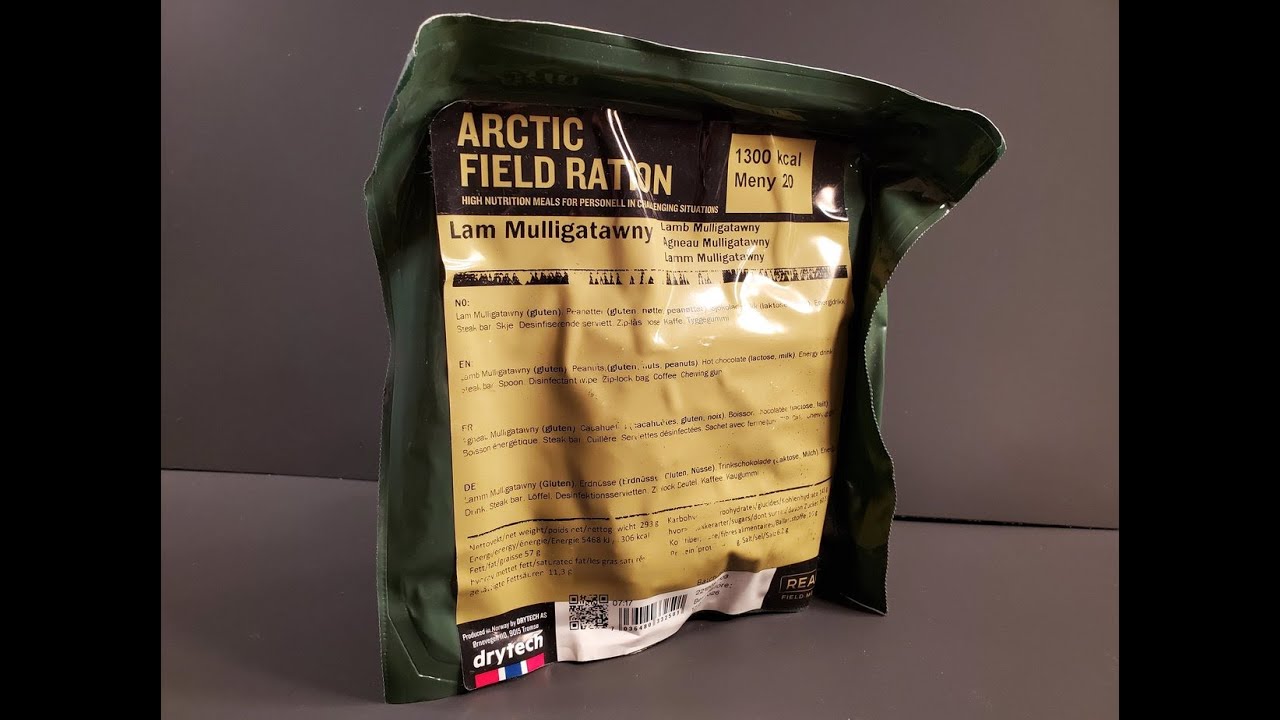 2022 Norwegian Lamb Mulligatawny Arctic Field Ration Freeze Dried Military MRE Food Review