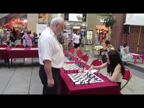 GM Lajos Portisch -v- Ashley Tapp CHESS GIRL and players in a simul