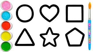 🟩🔺🔵 Let's Draw 12 Beautiful Shapes Together! 📐 | Calming Art Companion & Shape Names Repeat #436