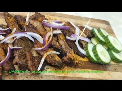 HOW TO MAKE BEEF SUYA USING PEANUT BUTTER, #vlogmas, #jjmkitchentv.