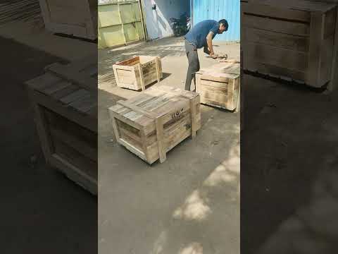 Industrial Rubber Wood Box