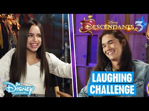 Descendants 3 | Try Not To Laugh Challenge With Sofia Carson & Booboo Stewart 😂 | Disney Channel UK