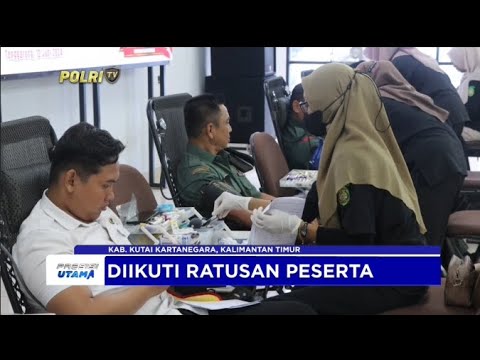 POLRES KUTAI KARTANEGARA GELAR BAKTI KESEHATAN DONOR DARAH